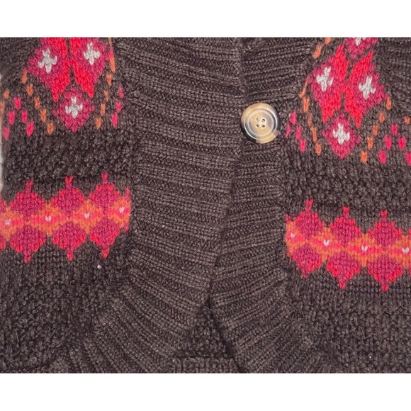 VTG Abercrombie & Fitch Sweater Vest Women's Small Brown Single Button Boho - Picture 3 of 4